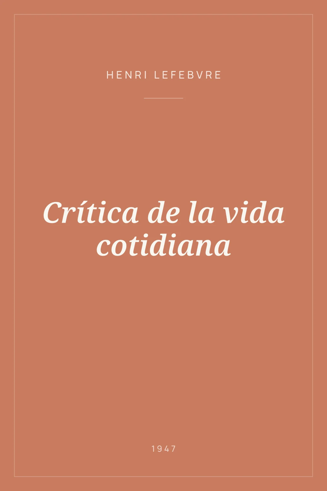 Portada de Crítica de la vida cotidiana