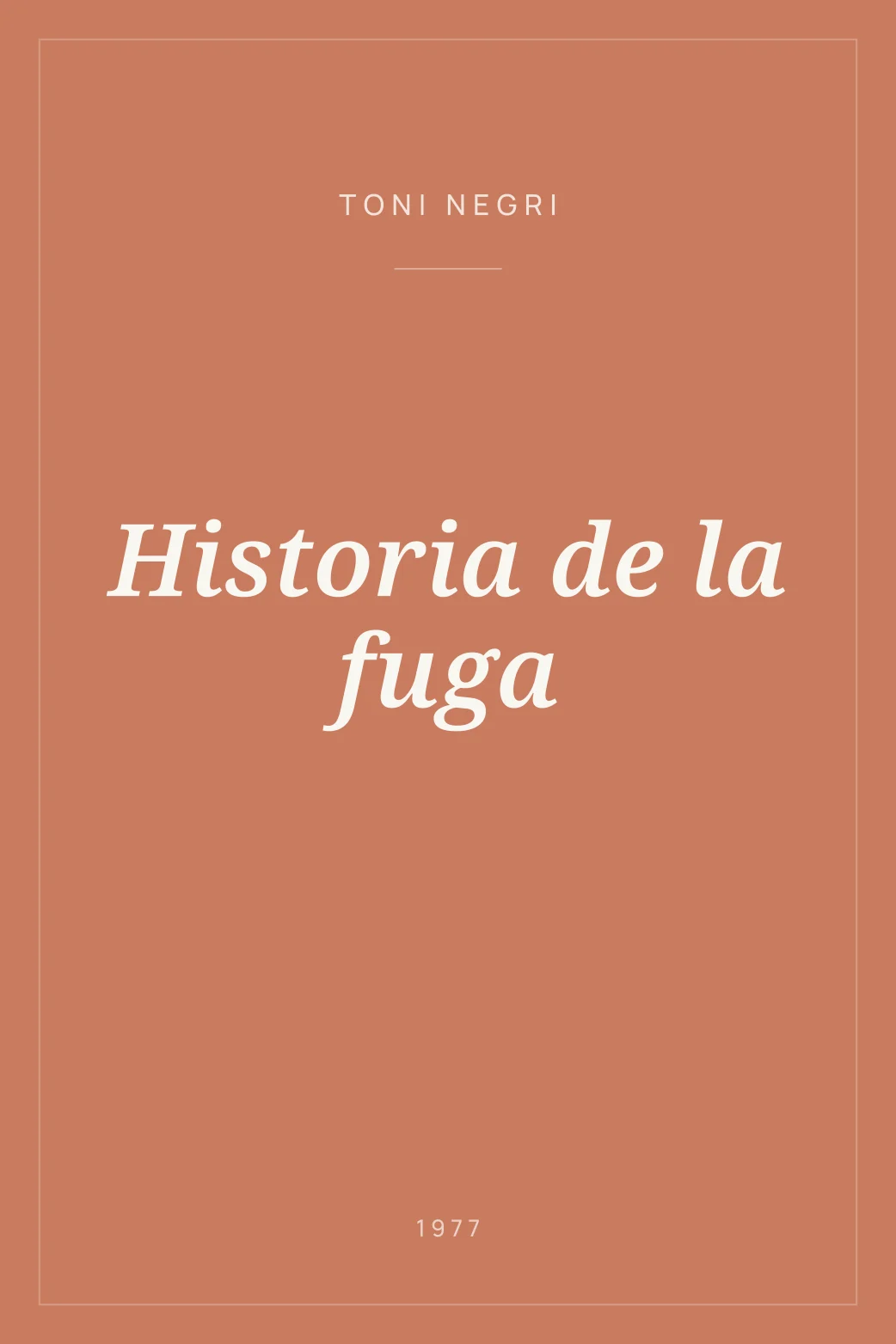 Portada de Historia de la fuga