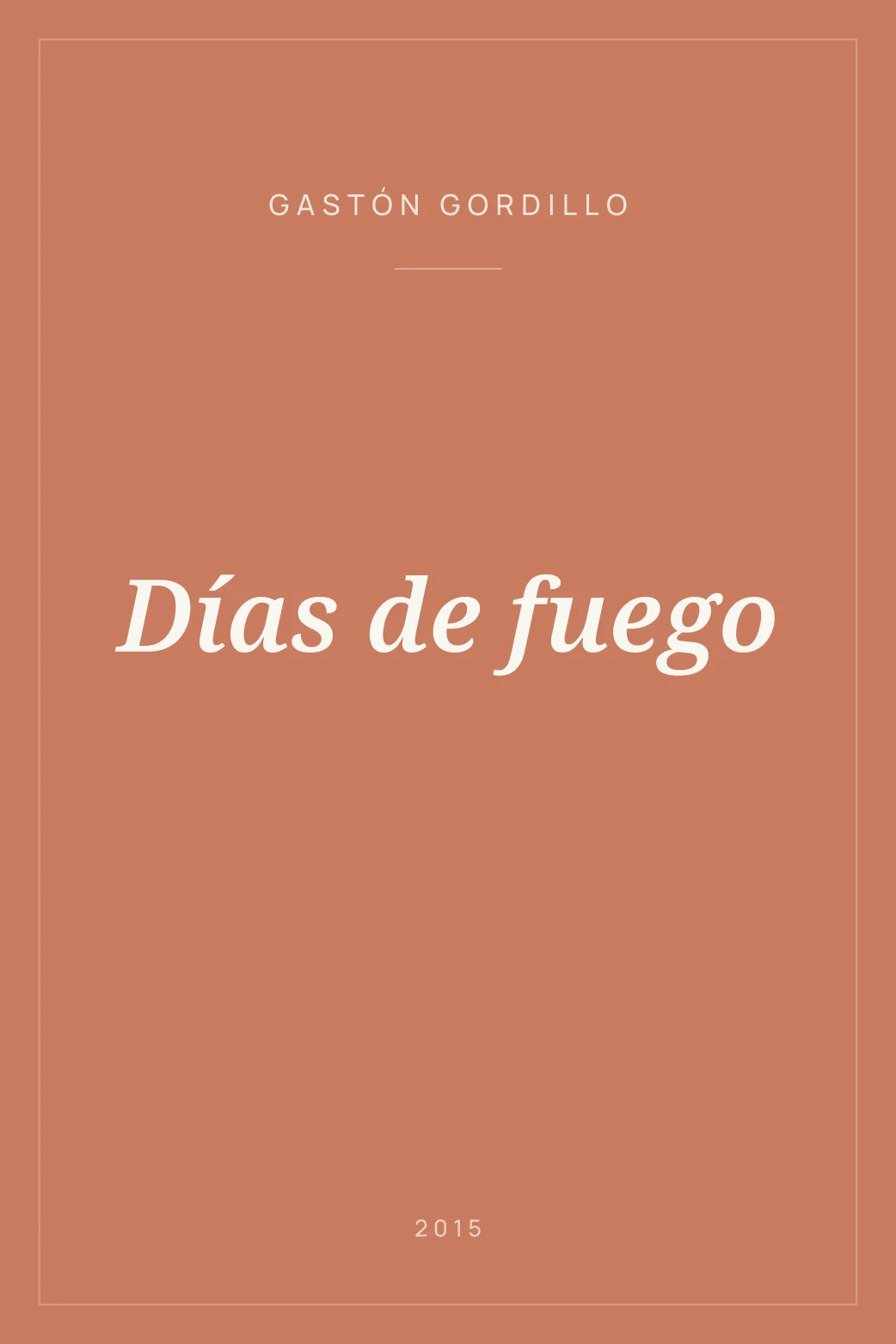 Portada de Días de fuego