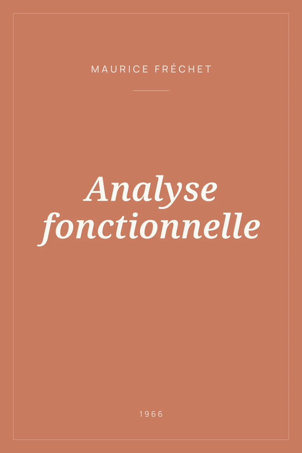 Portada de Analyse fonctionnelle