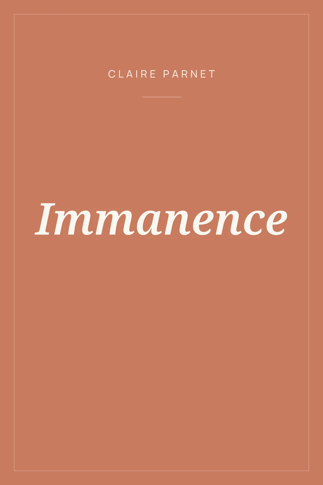 Portada de Immanence