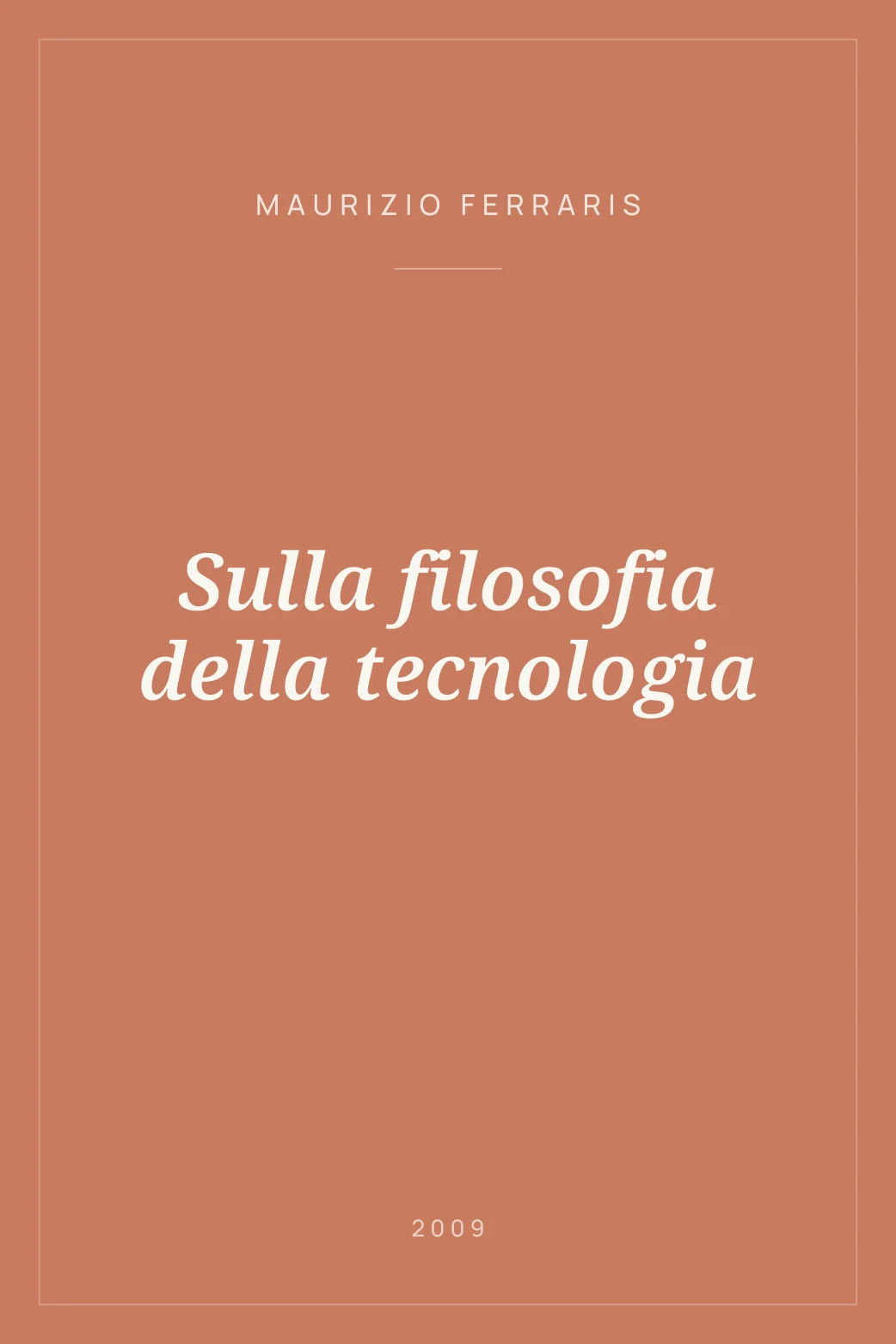 Portada de Sulla filosofia della tecnologia