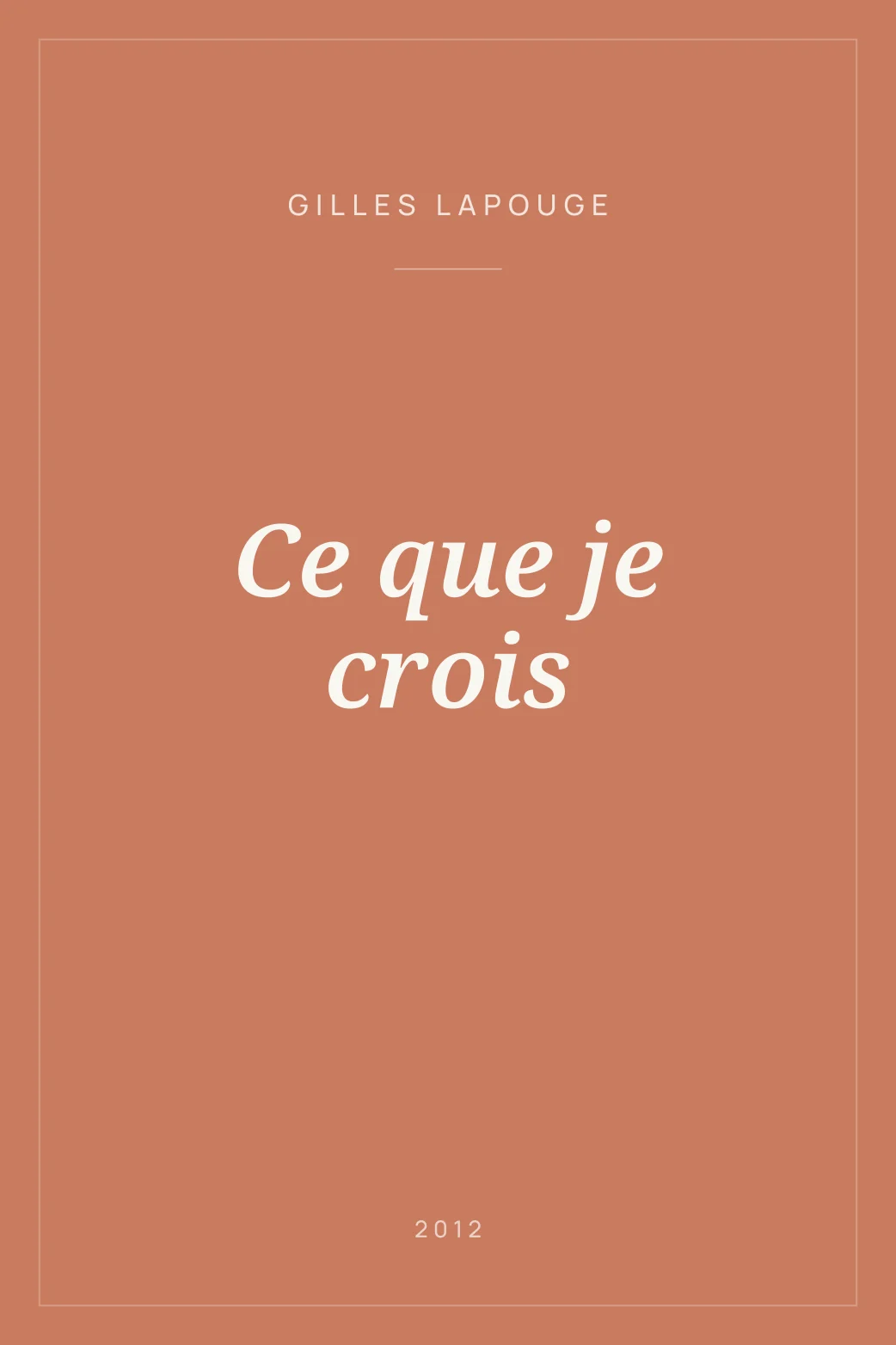 Portada de Ce que je crois