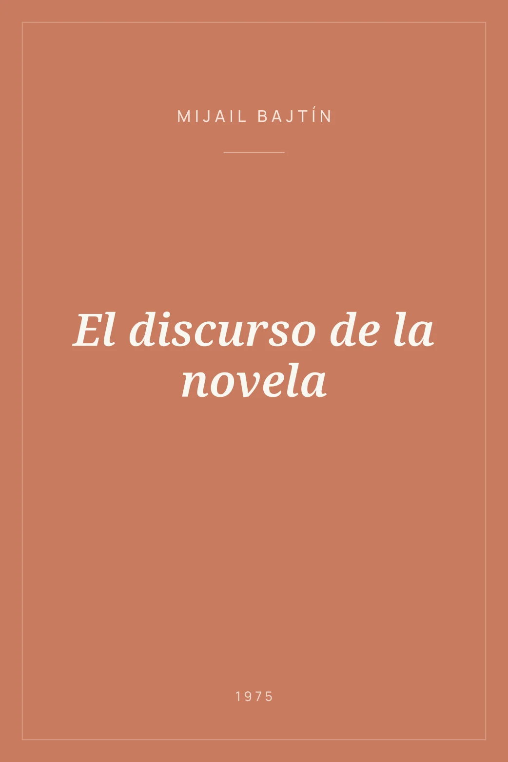 Portada de El discurso de la novela