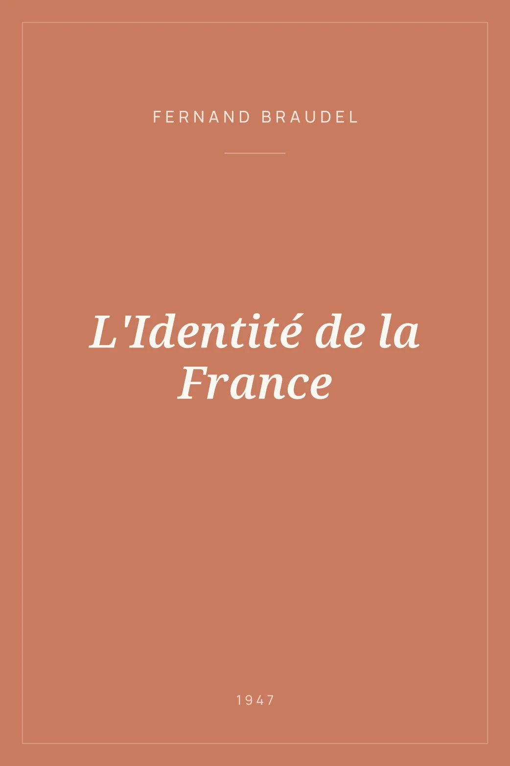 Portada de L'Identité de la France