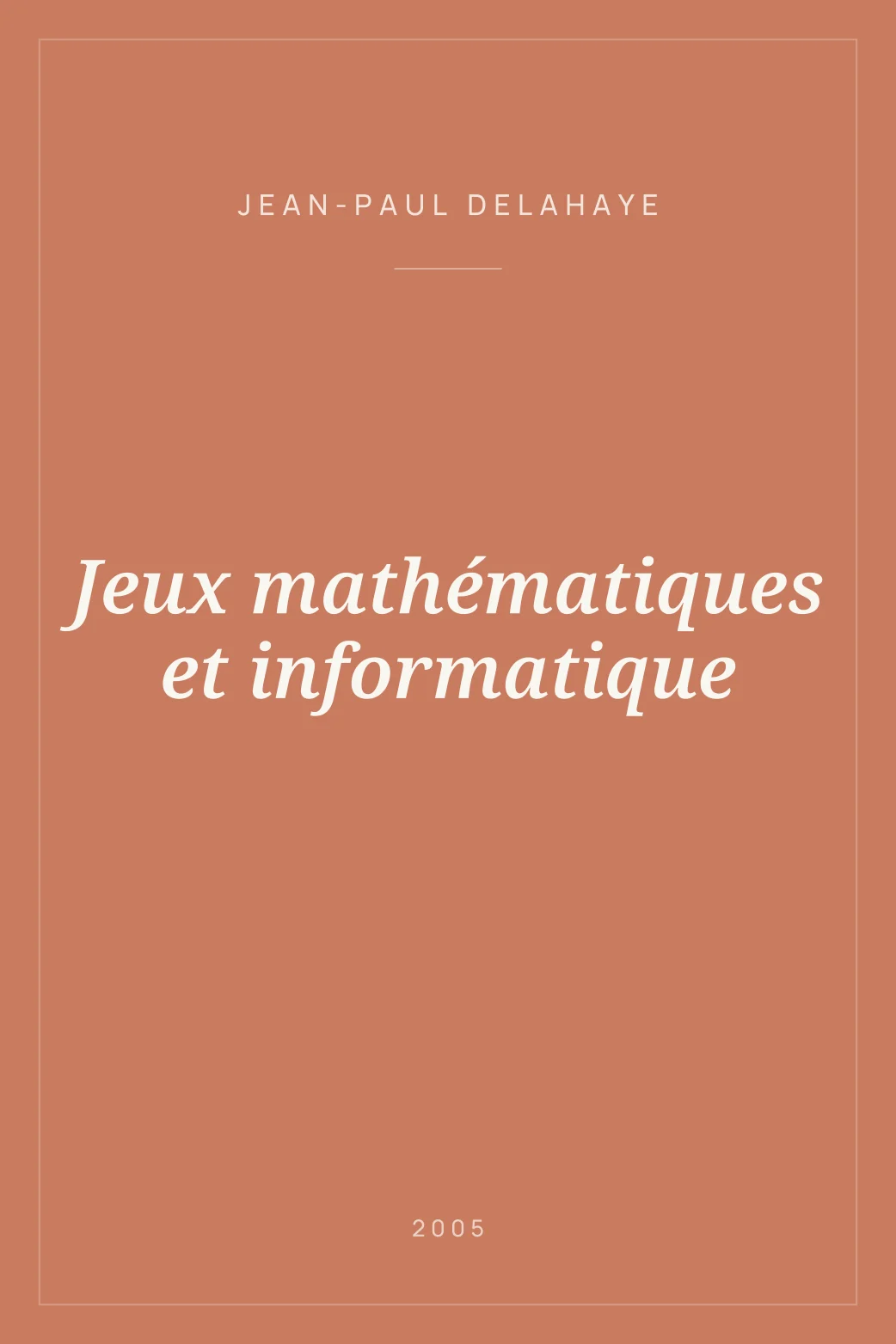 Portada de Jeux mathématiques et informatique