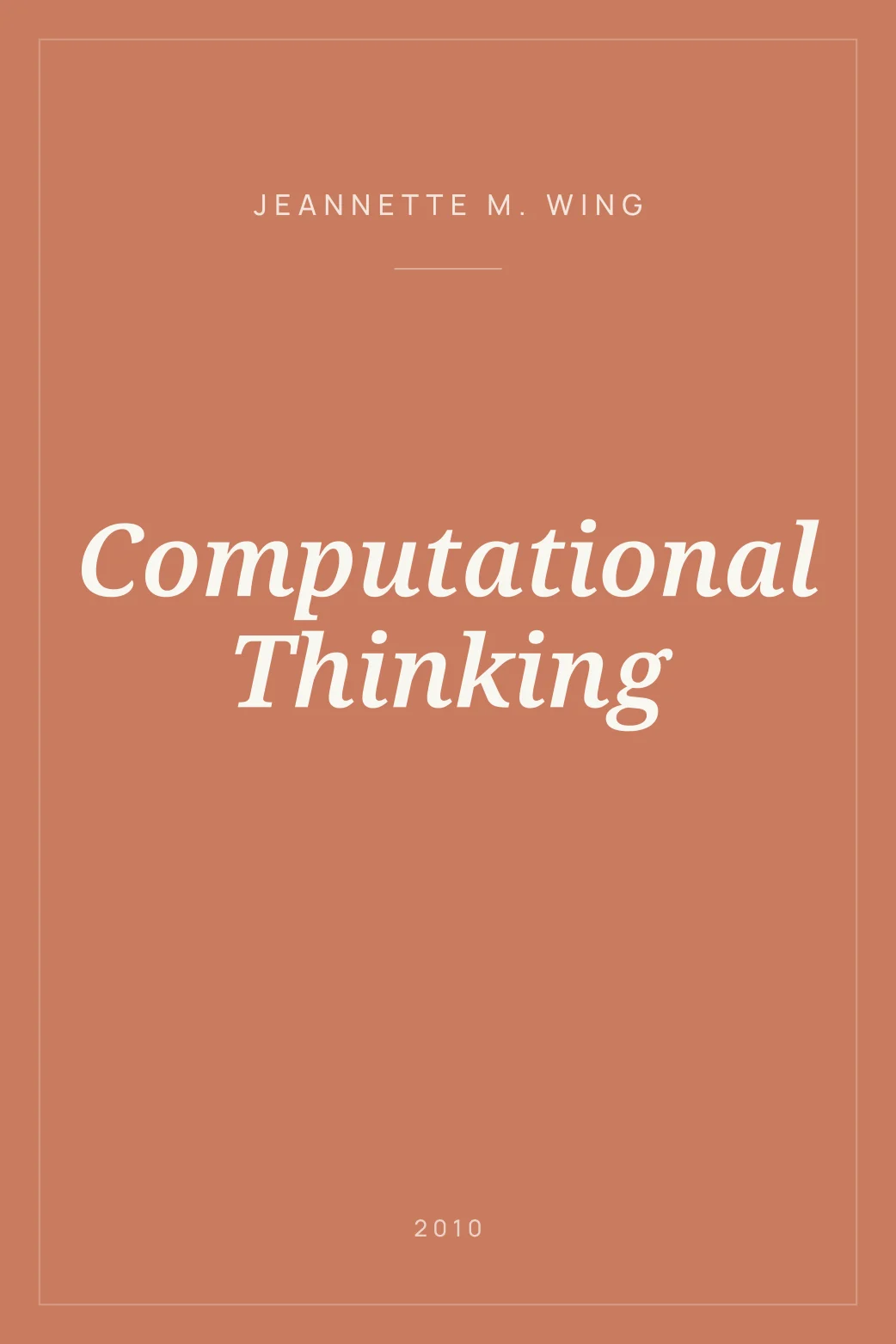 Portada de Computational Thinking