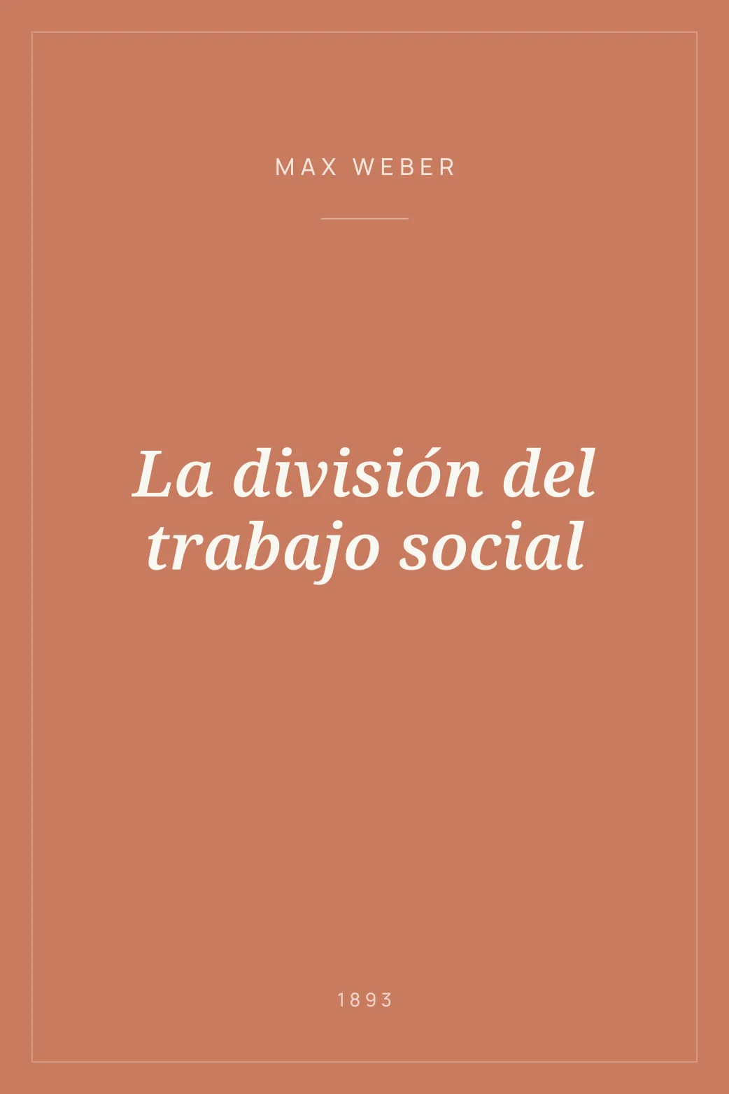 Portada de La división del trabajo social