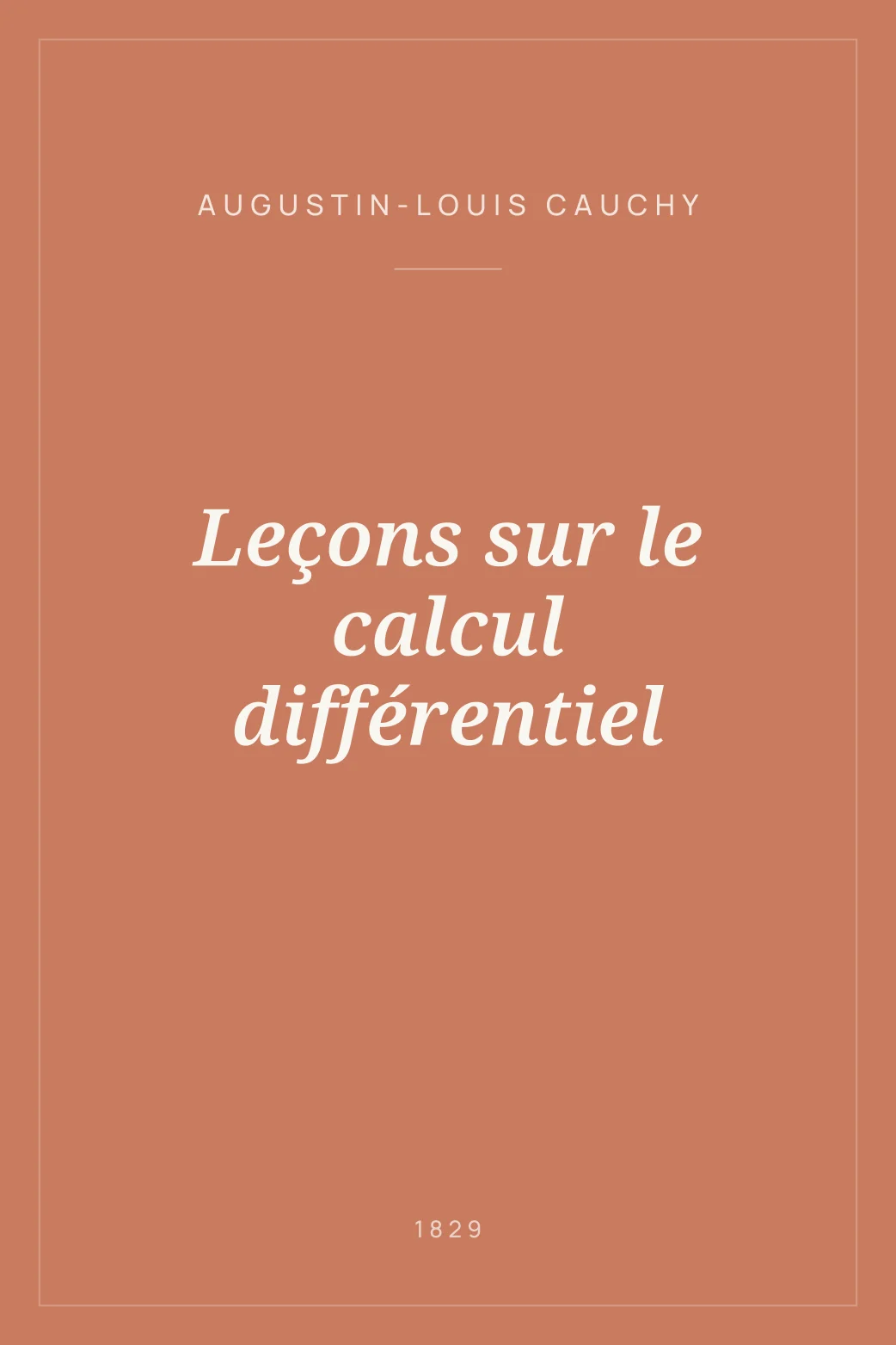 Portada de Leçons sur le calcul différentiel