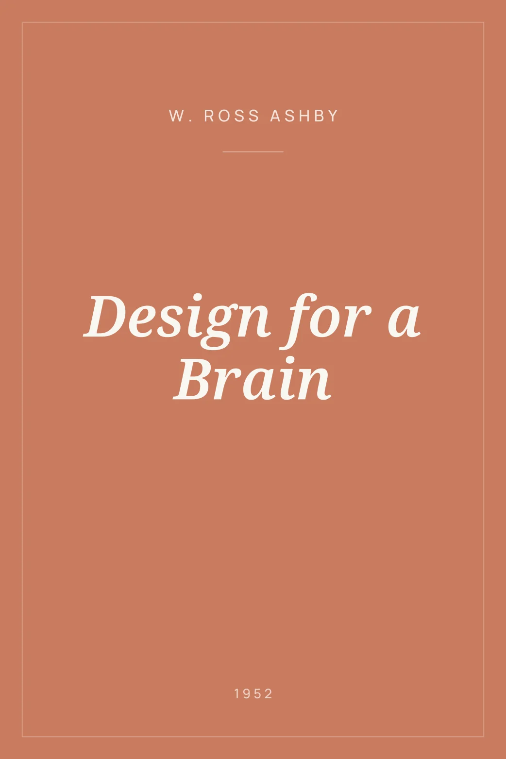 Portada de Design for a Brain