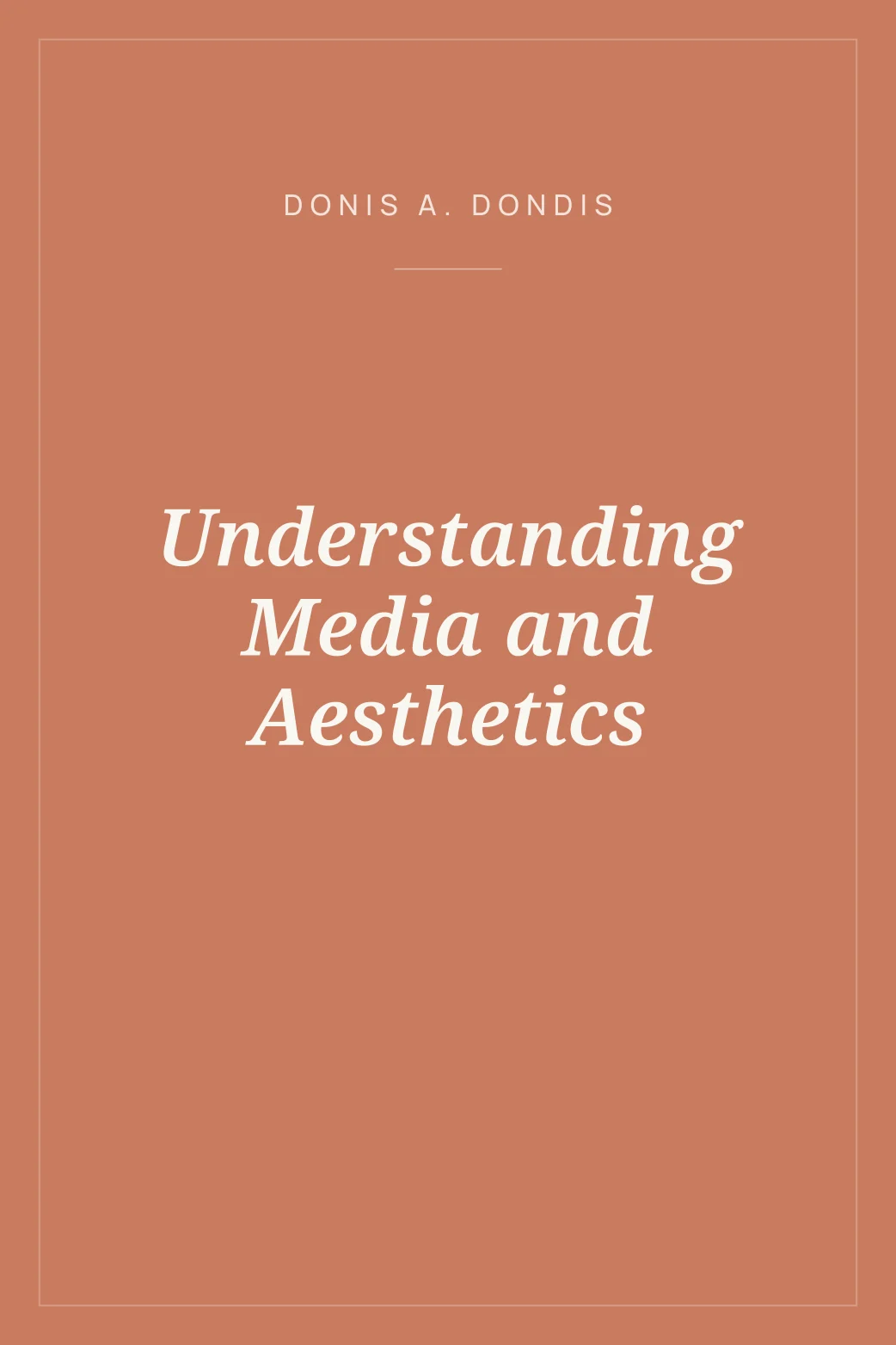 Portada de Understanding Media and Aesthetics