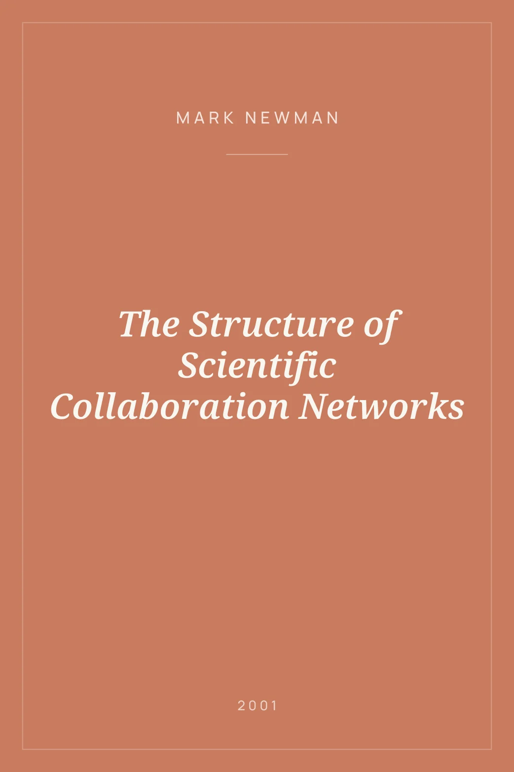 Portada de The Structure of Scientific Collaboration Networks