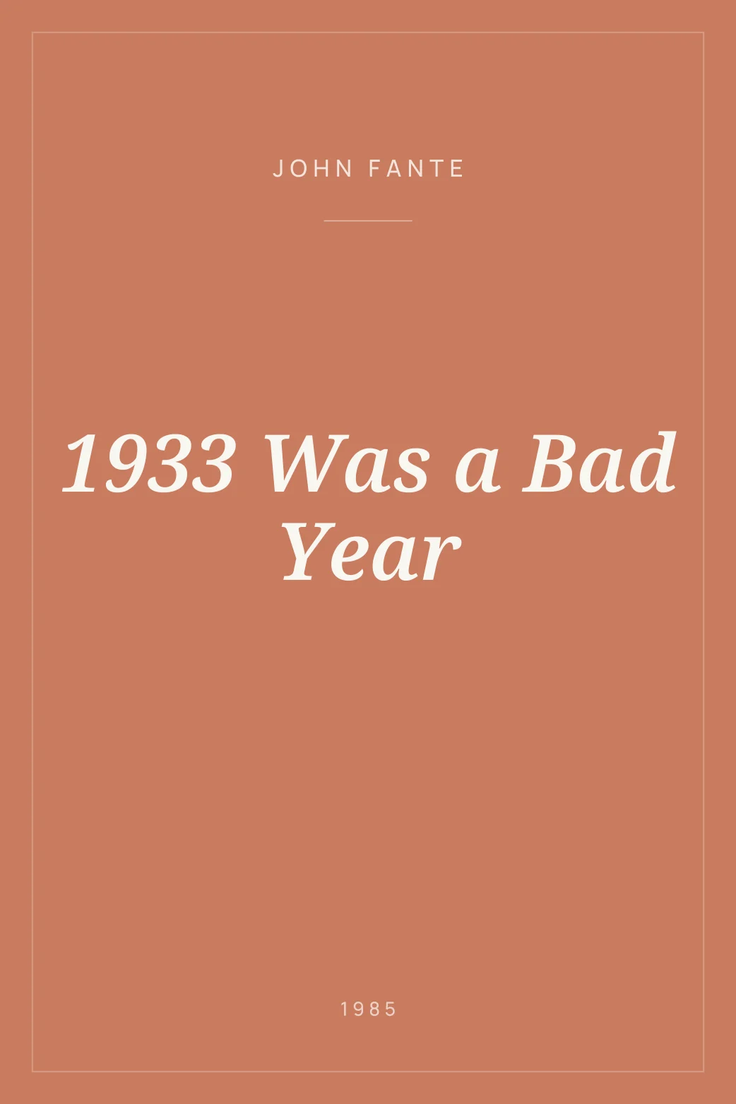 Portada de 1933 Was a Bad Year