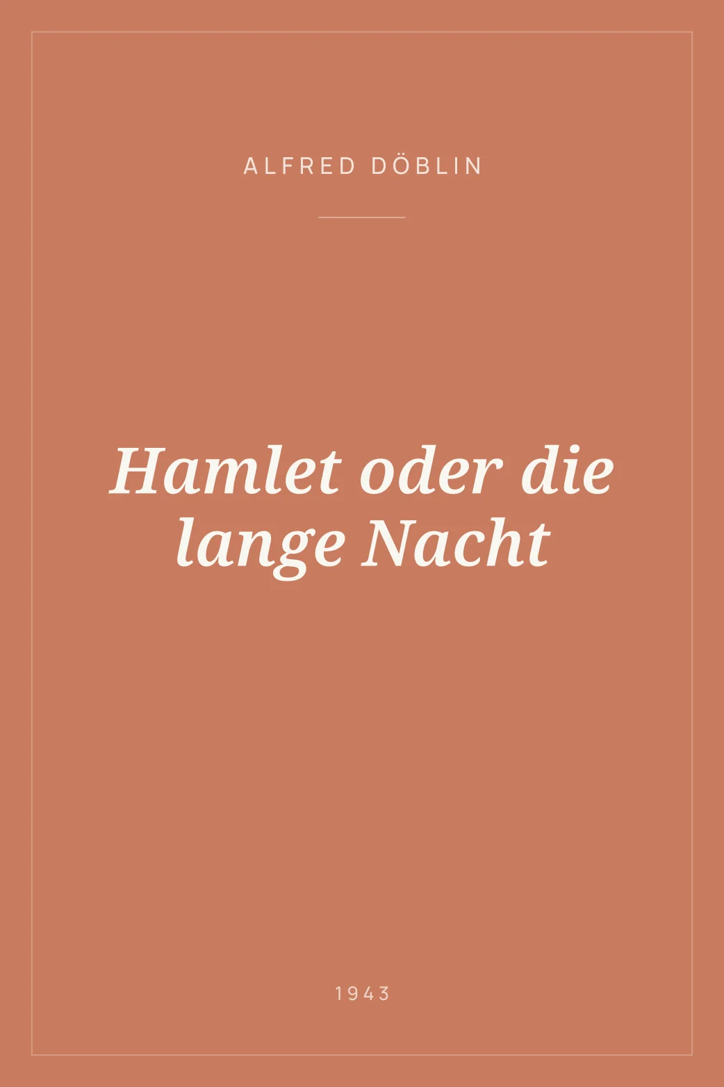 Portada de Hamlet oder die lange Nacht