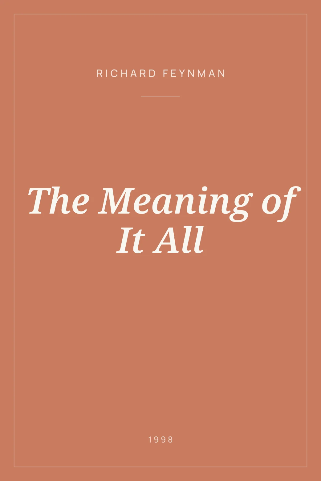 Portada de The Meaning of It All