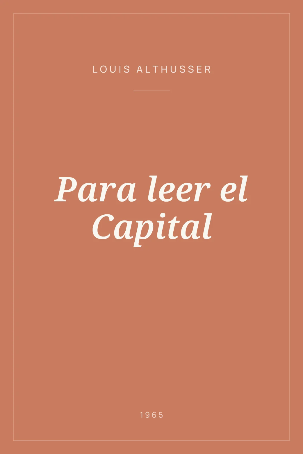 Portada de Para leer el Capital