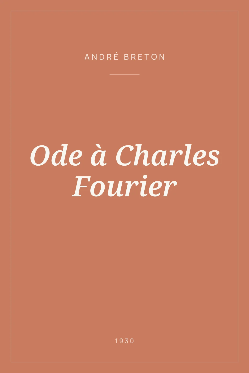Portada de Ode à Charles Fourier