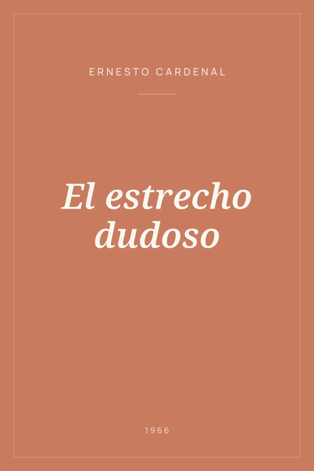 Portada de El estrecho dudoso