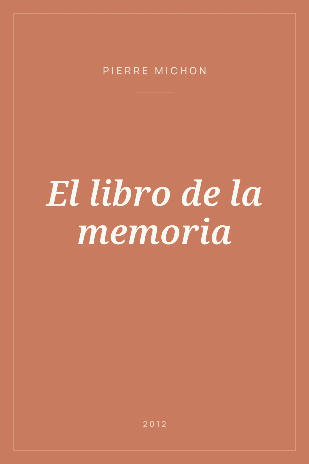 Portada de El libro de la memoria