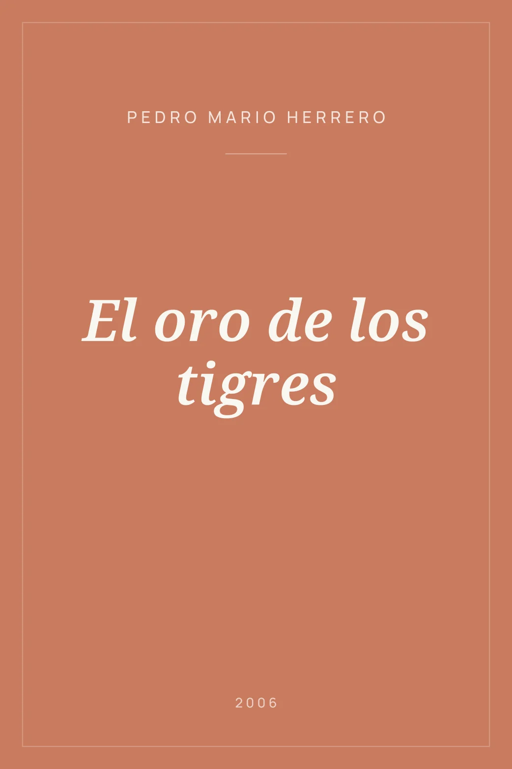 Portada de El oro de los tigres