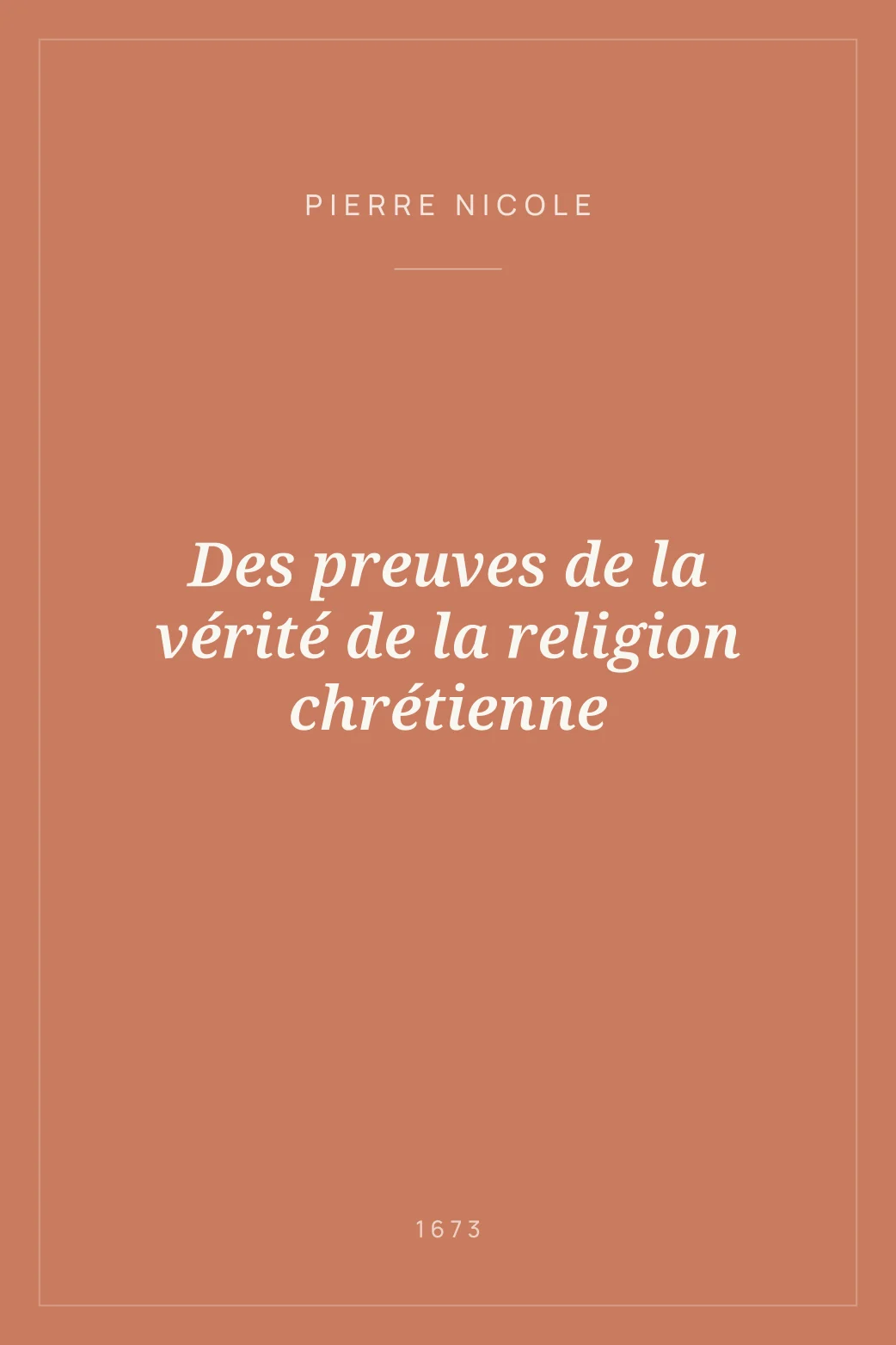 Portada de Des preuves de la vérité de la religion chrétienne