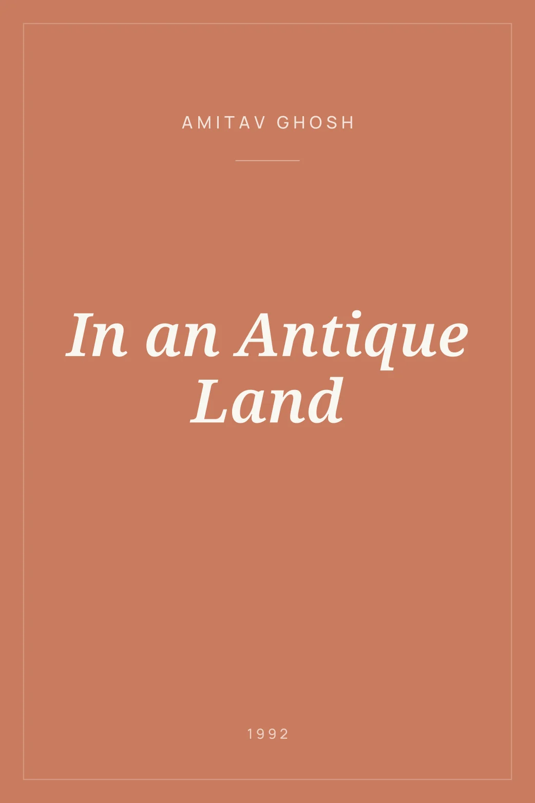 Portada de In an Antique Land