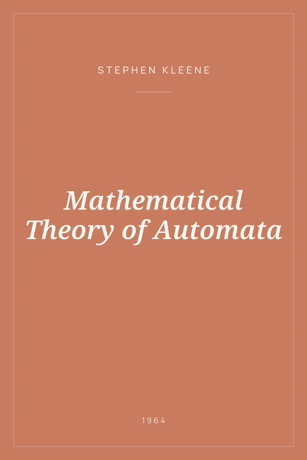 Portada de Mathematical Theory of Automata