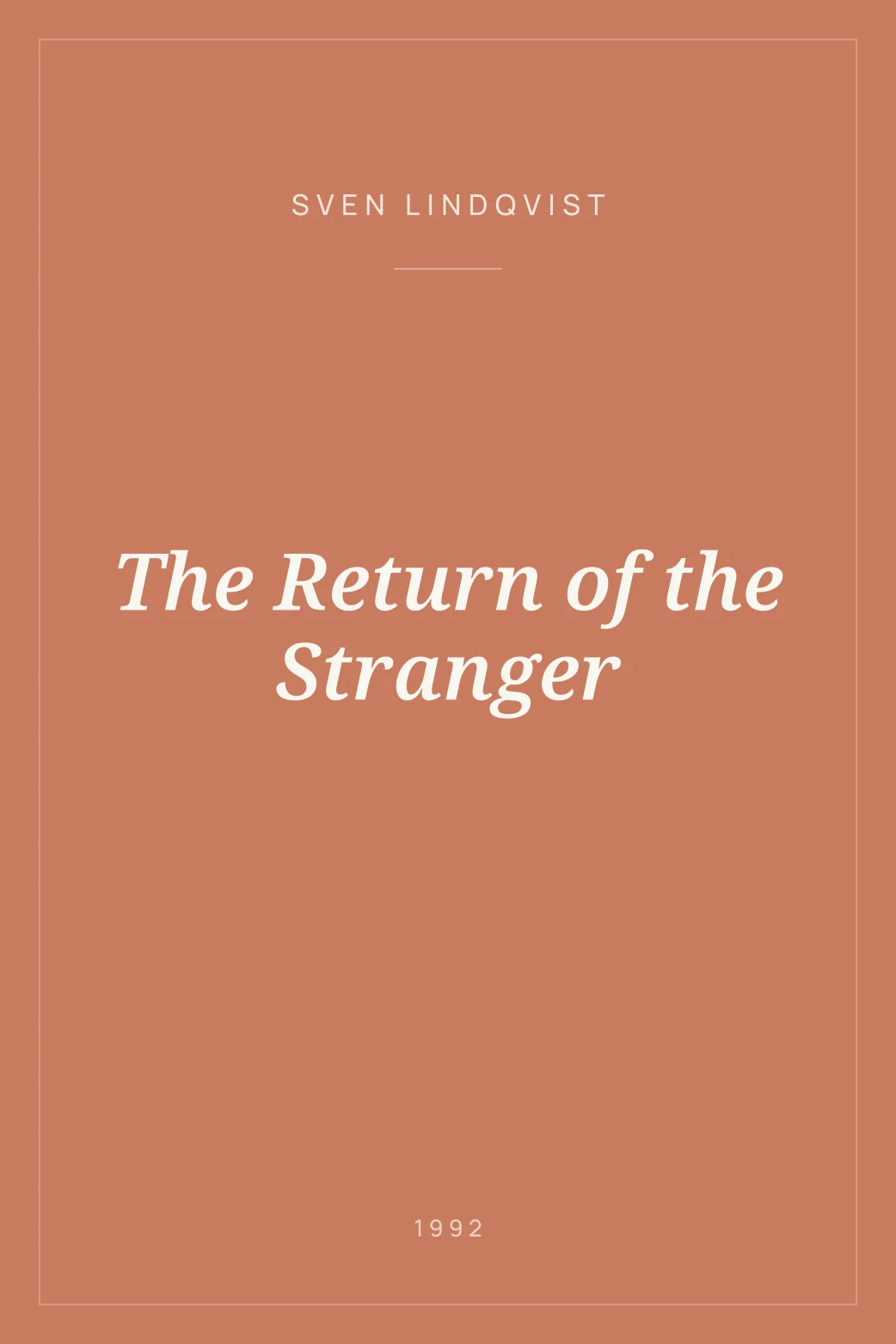 Portada de The Return of the Stranger