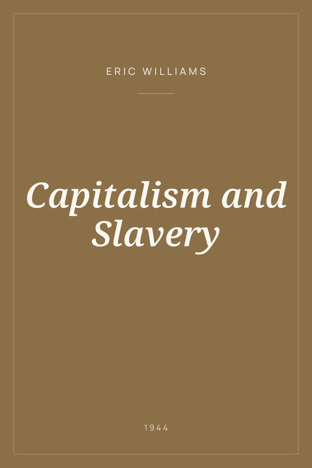 Portada de Capitalism and Slavery