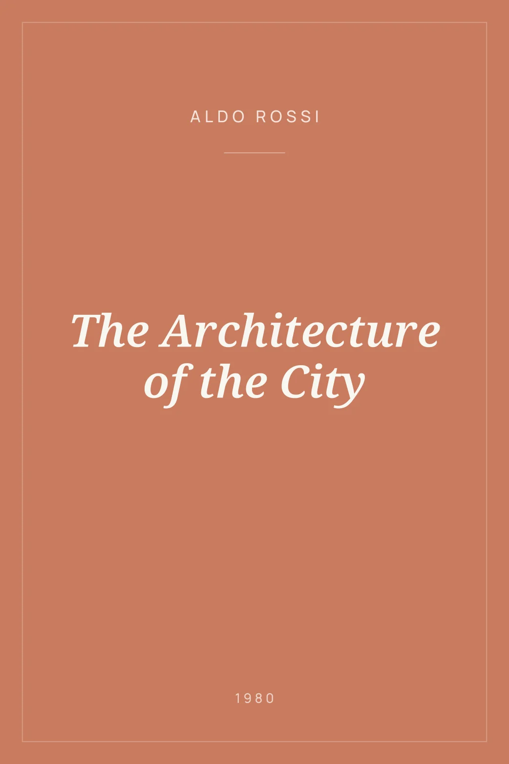 Portada de The Architecture of the City