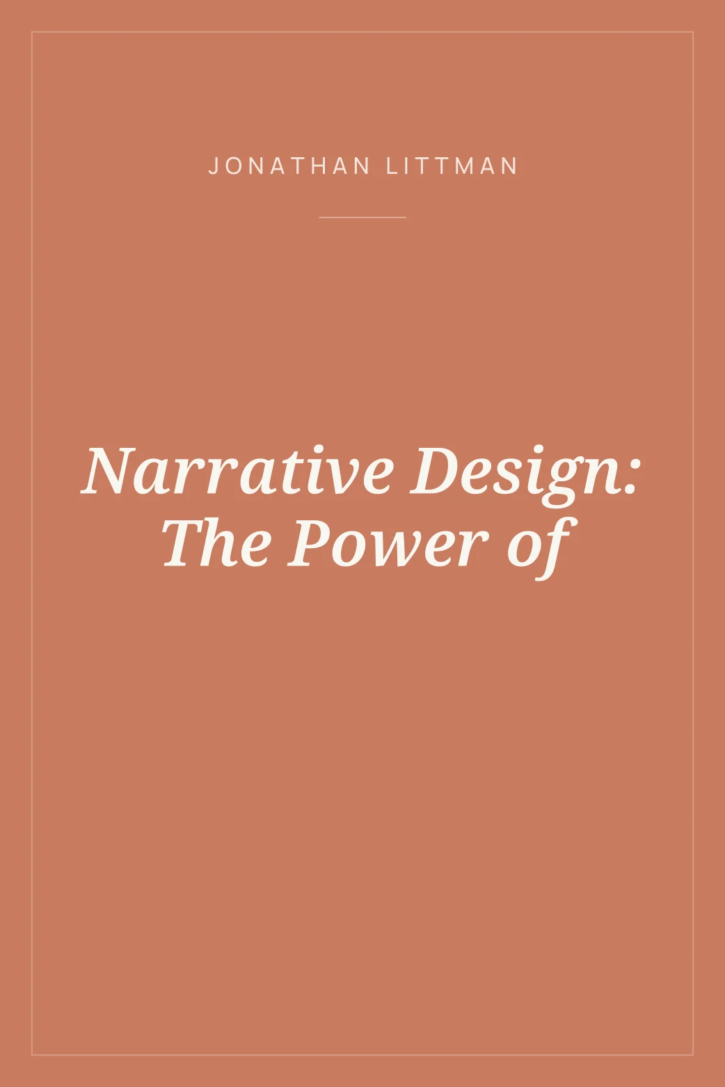 Portada de Narrative Design: The Power of