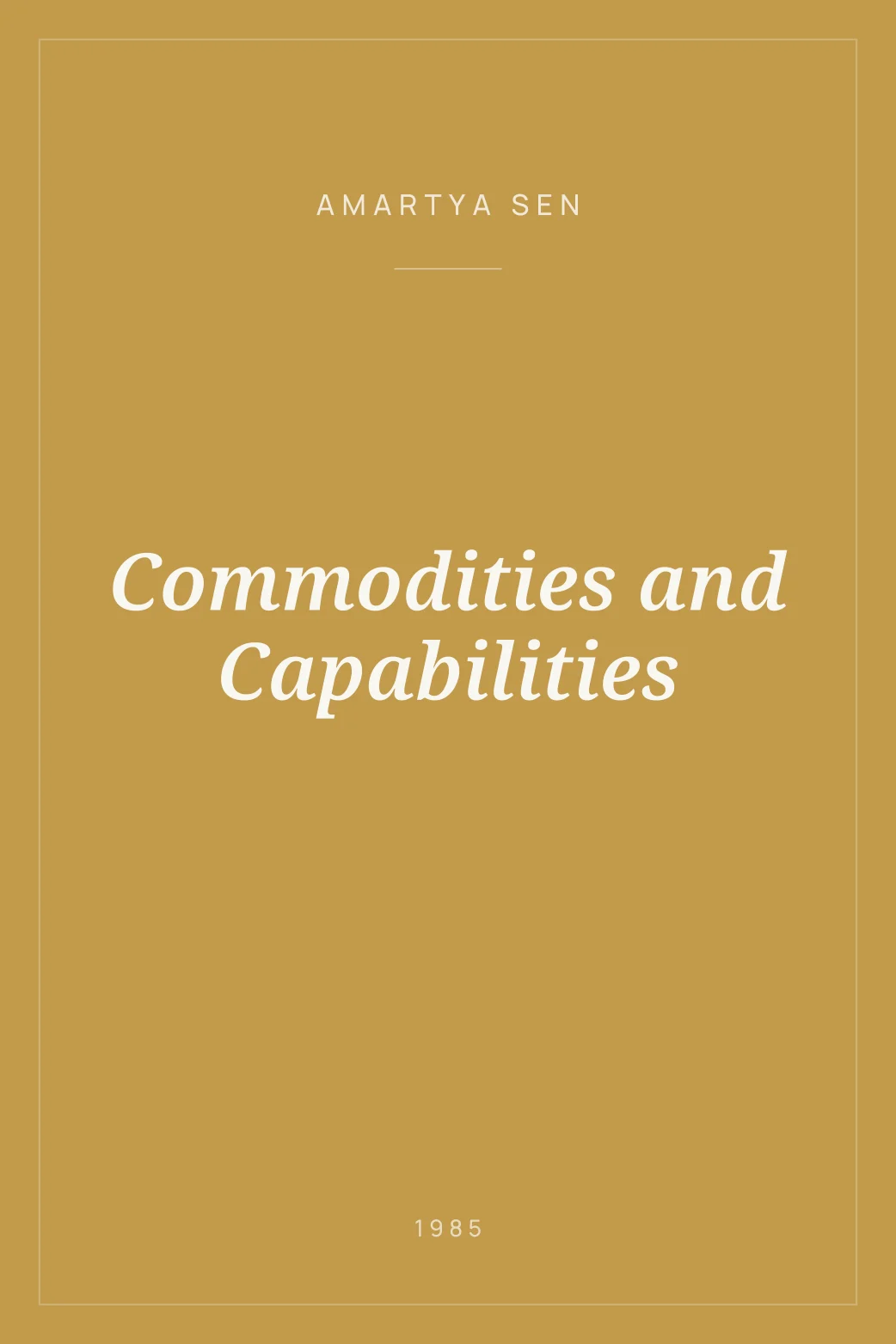Portada de Commodities and Capabilities