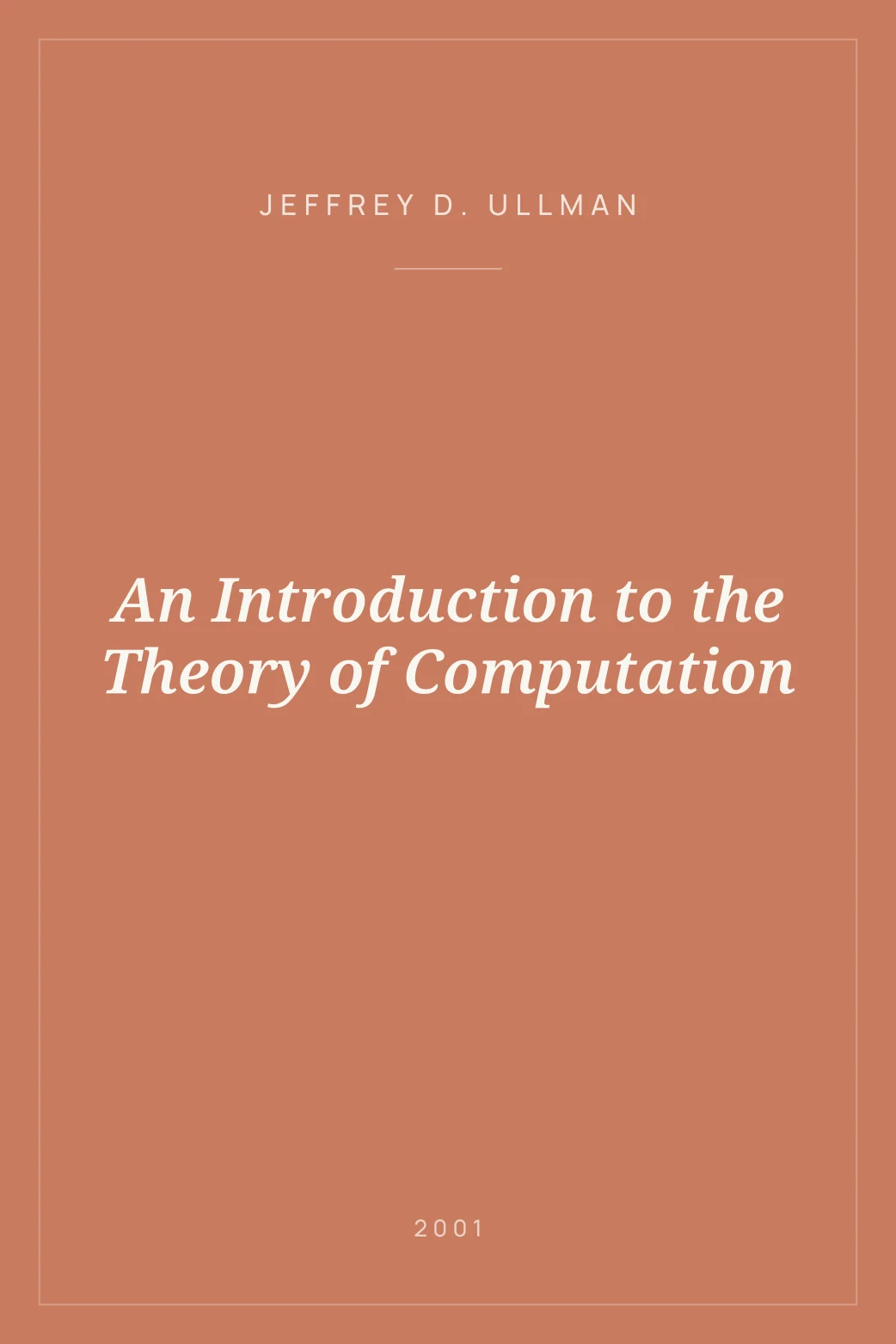 Portada de An Introduction to the Theory of Computation