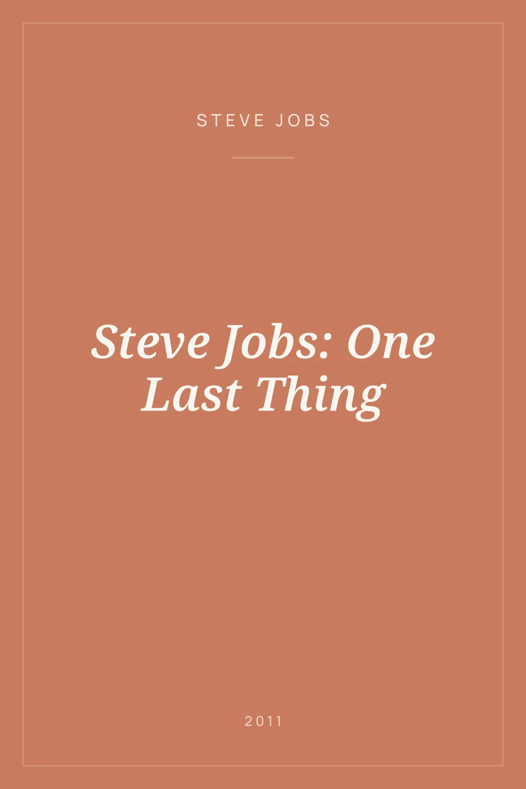 Portada de Steve Jobs: One Last Thing