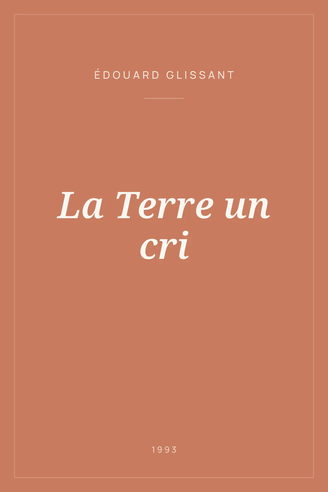 Portada de La Terre un cri