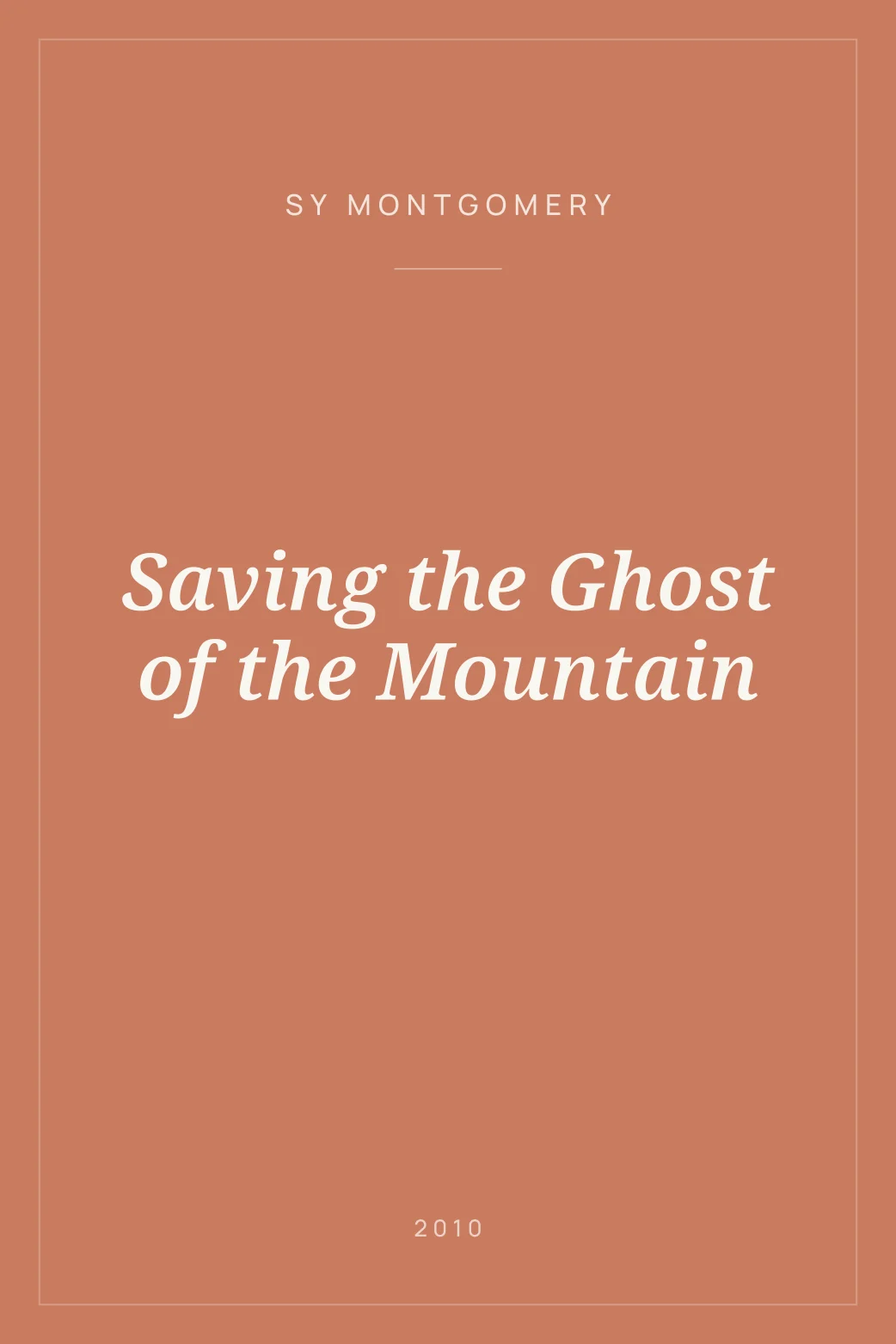 Portada de Saving the Ghost of the Mountain