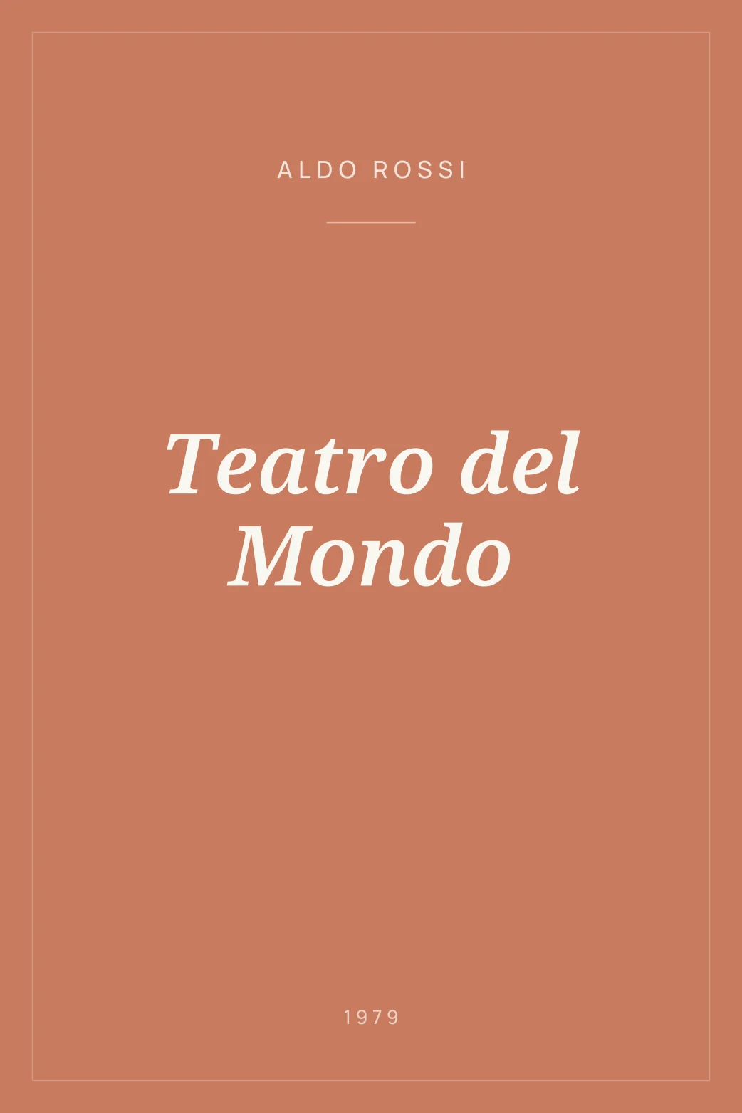 Portada de Teatro del Mondo