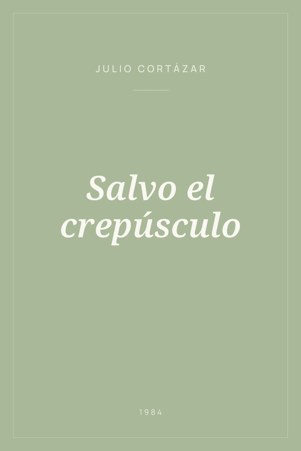 Portada de Salvo el crepúsculo
