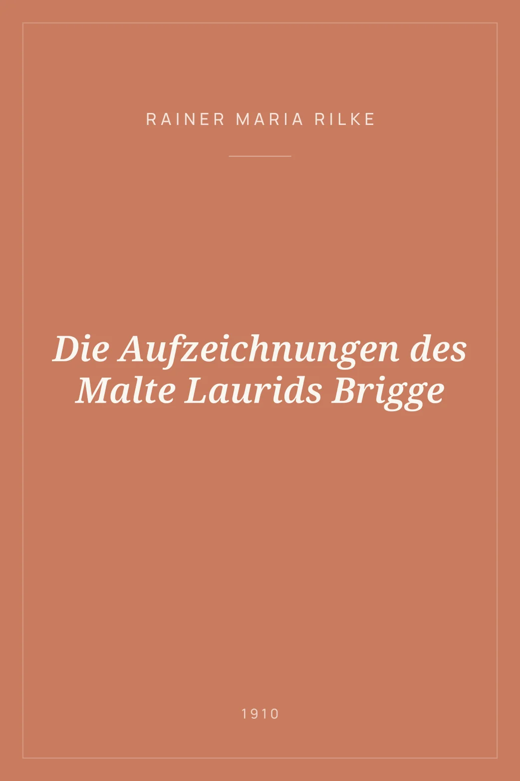 Portada de Die Aufzeichnungen des Malte Laurids Brigge