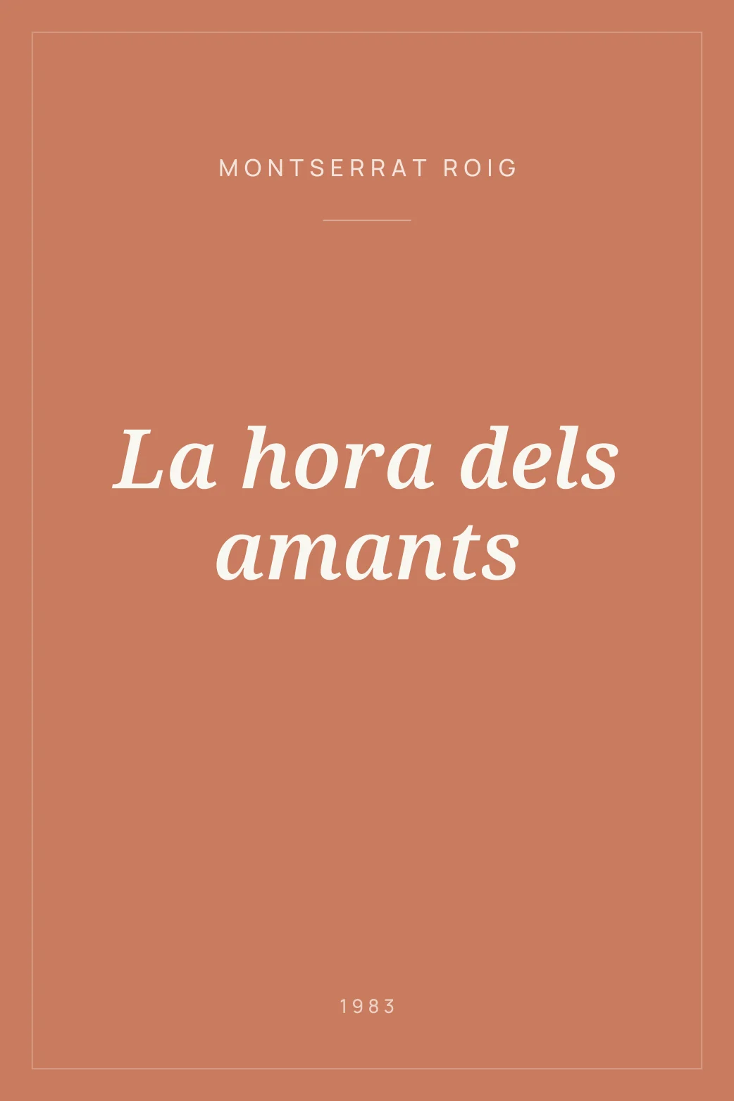 Portada de La hora dels amants