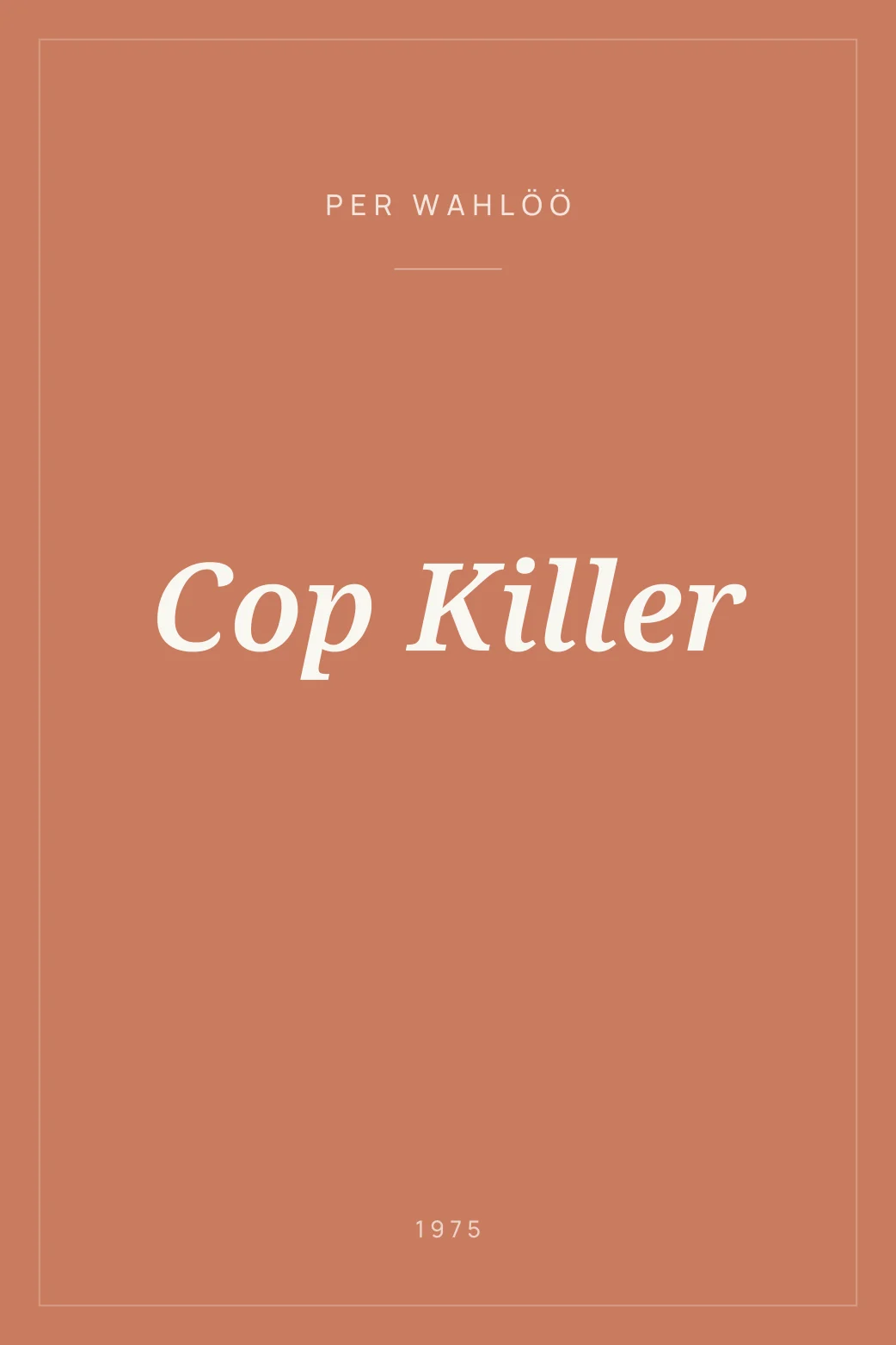 Portada de Cop Killer
