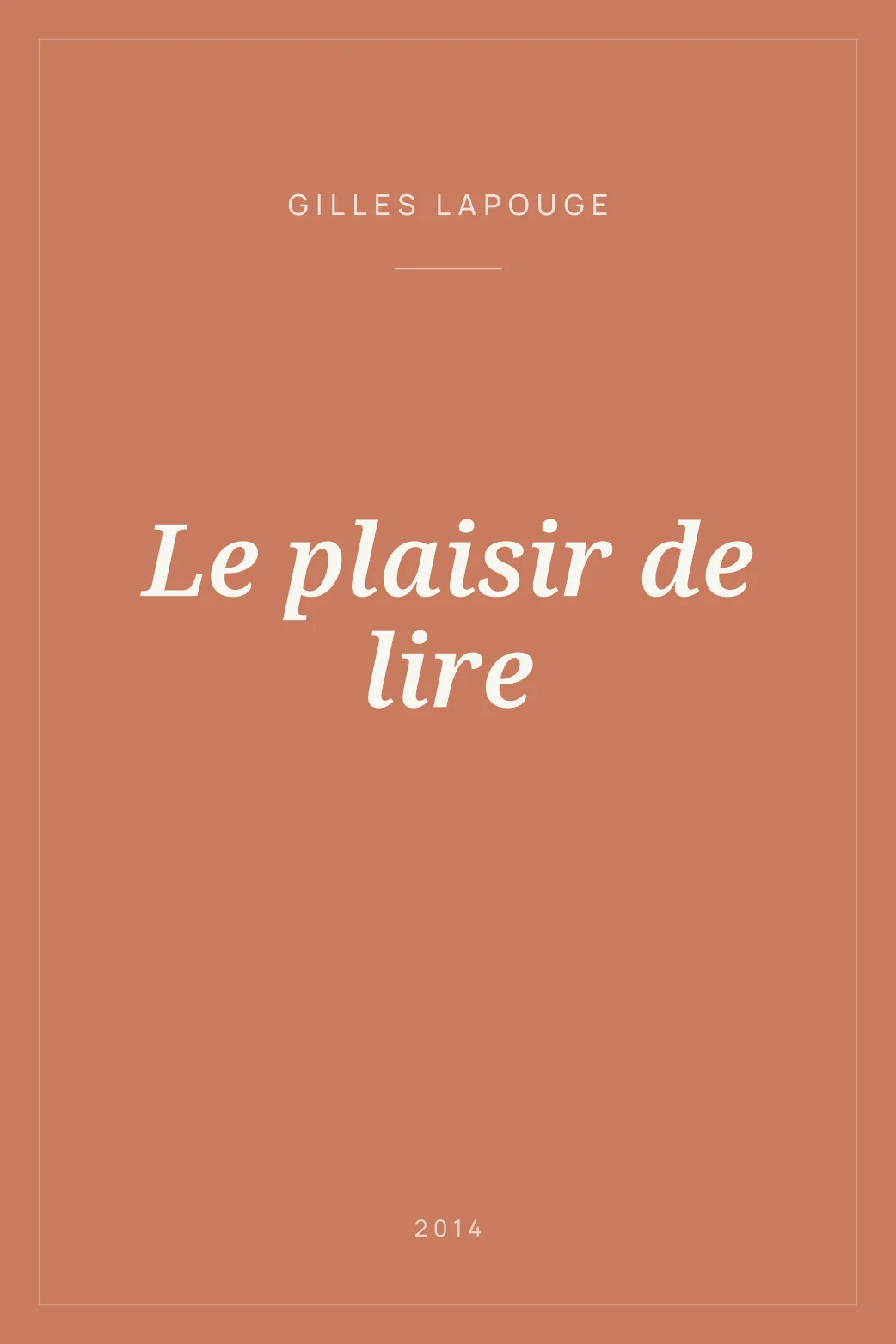 Portada de Le plaisir de lire