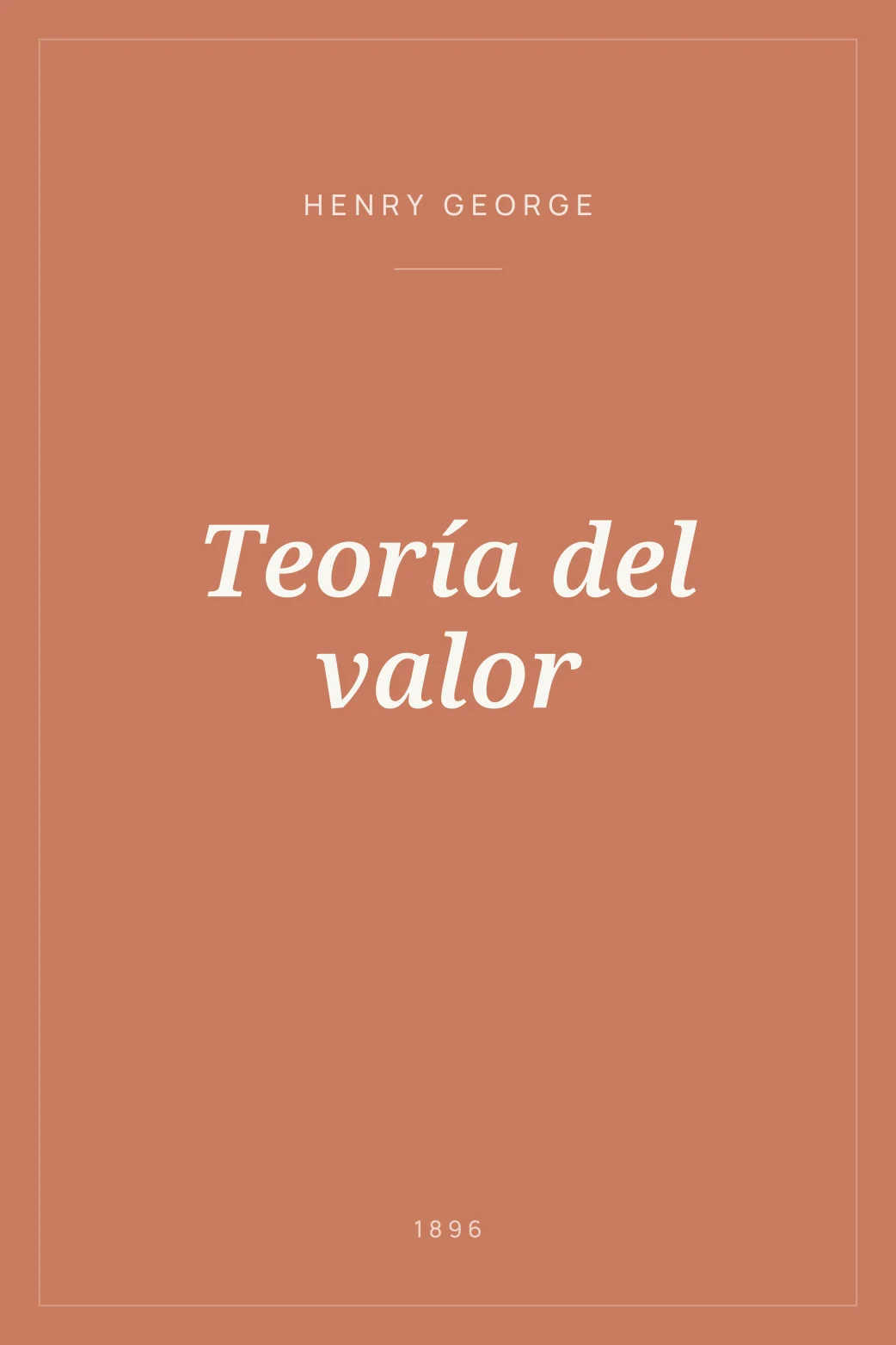 Portada de Teoría del valor