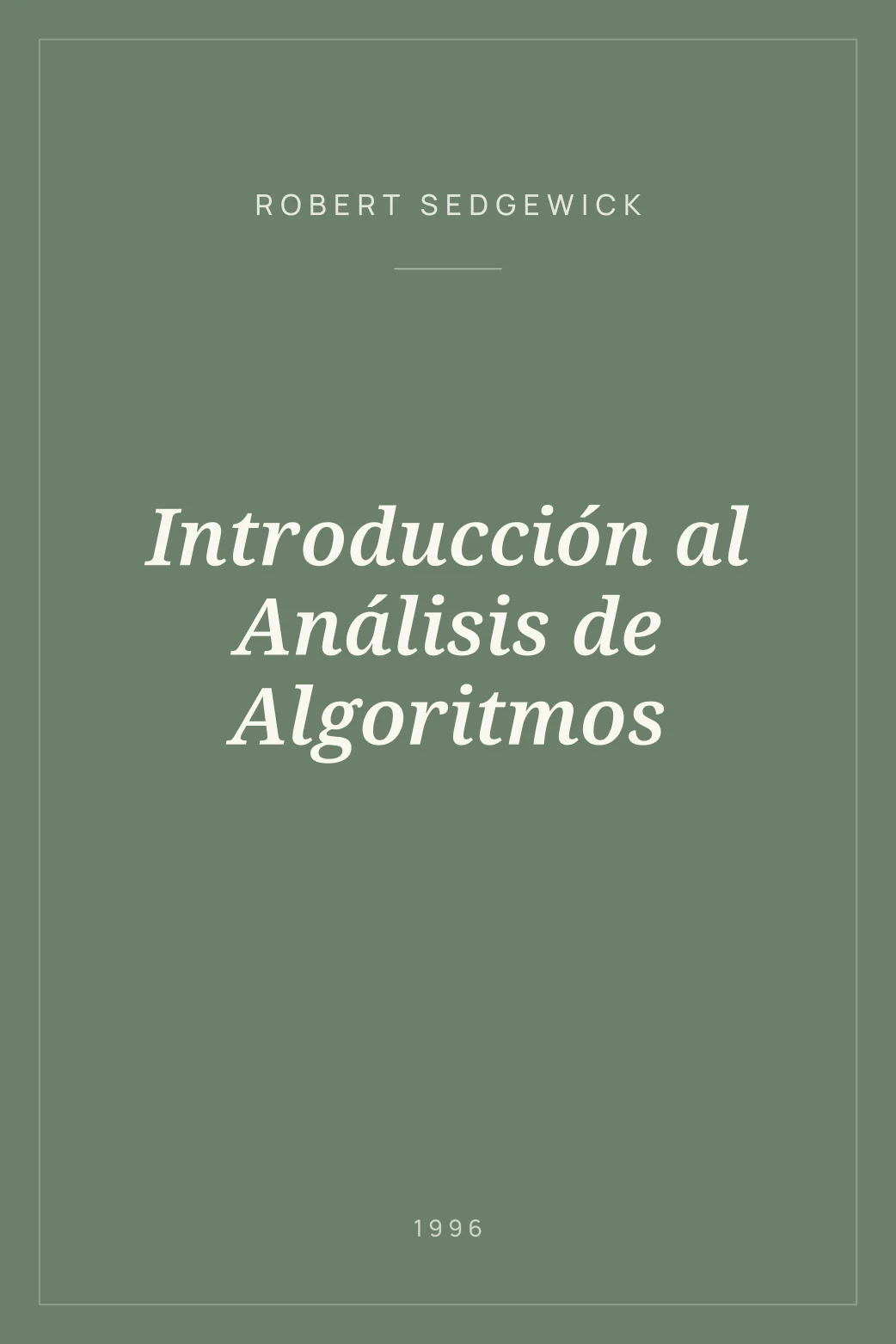 Portada de Introducción al Análisis de Algoritmos