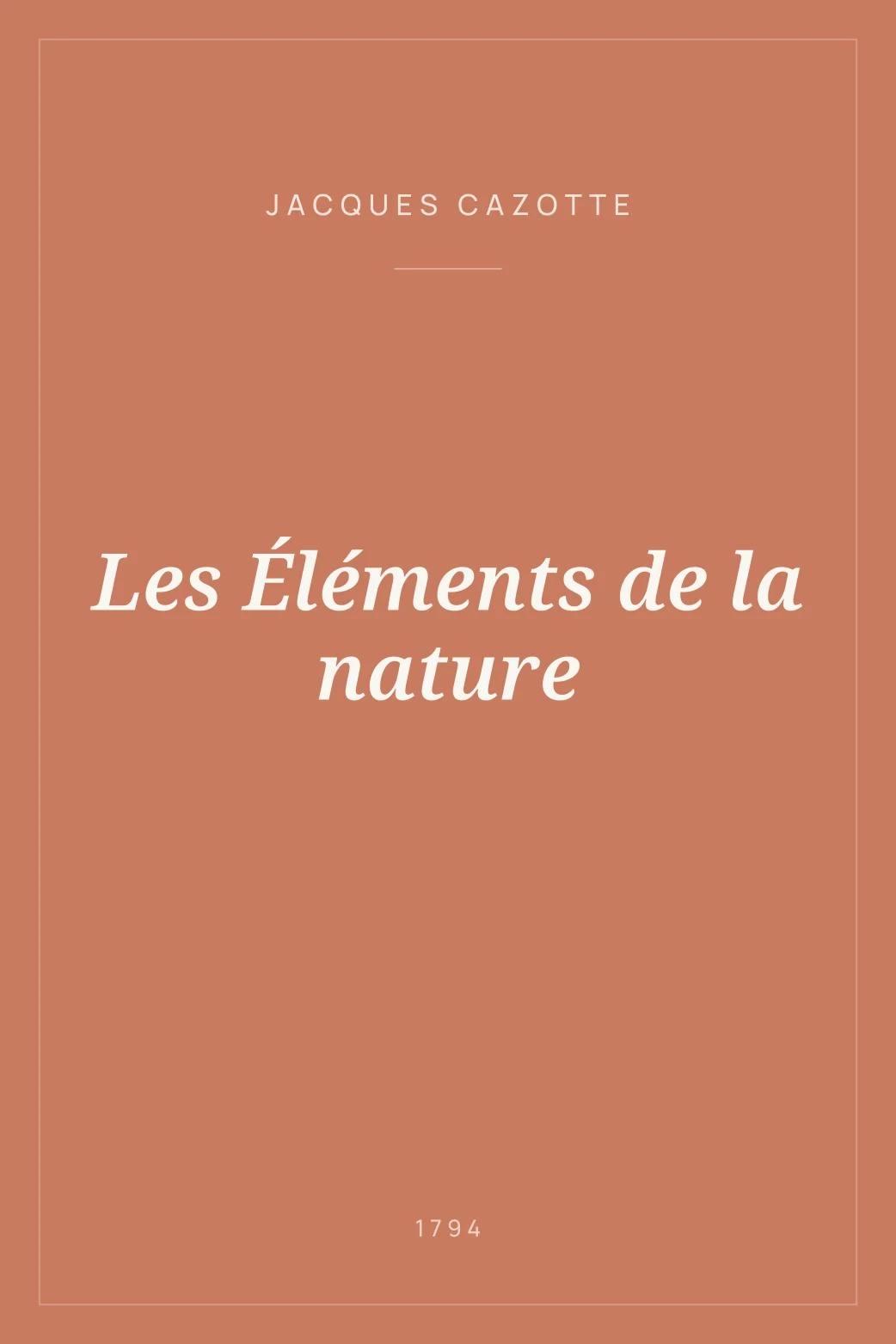 Portada de Les Éléments de la nature