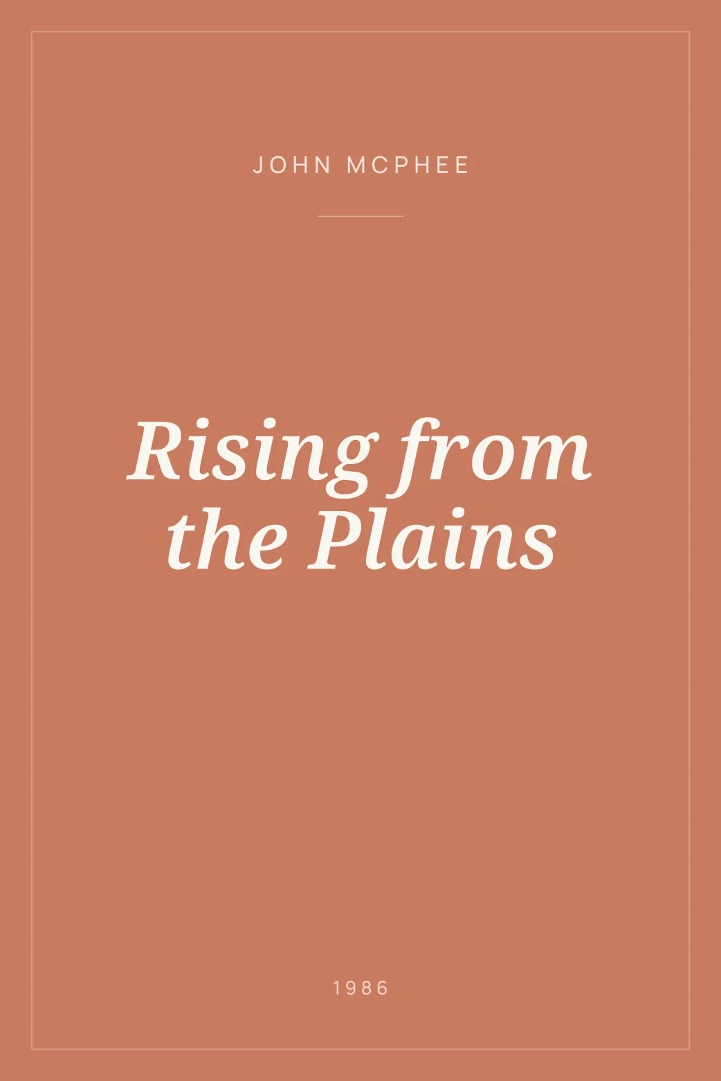 Portada de Rising from the Plains