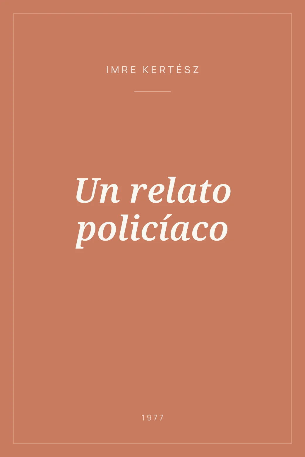 Portada de Un relato policíaco