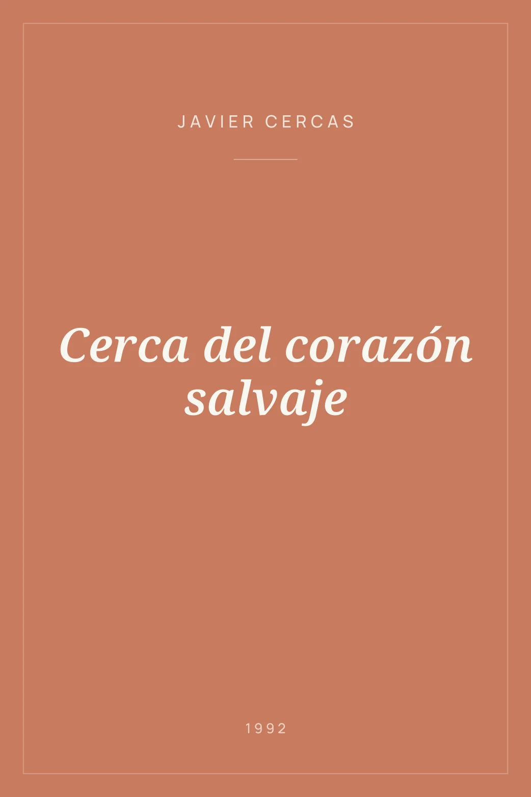 Portada de Cerca del corazón salvaje