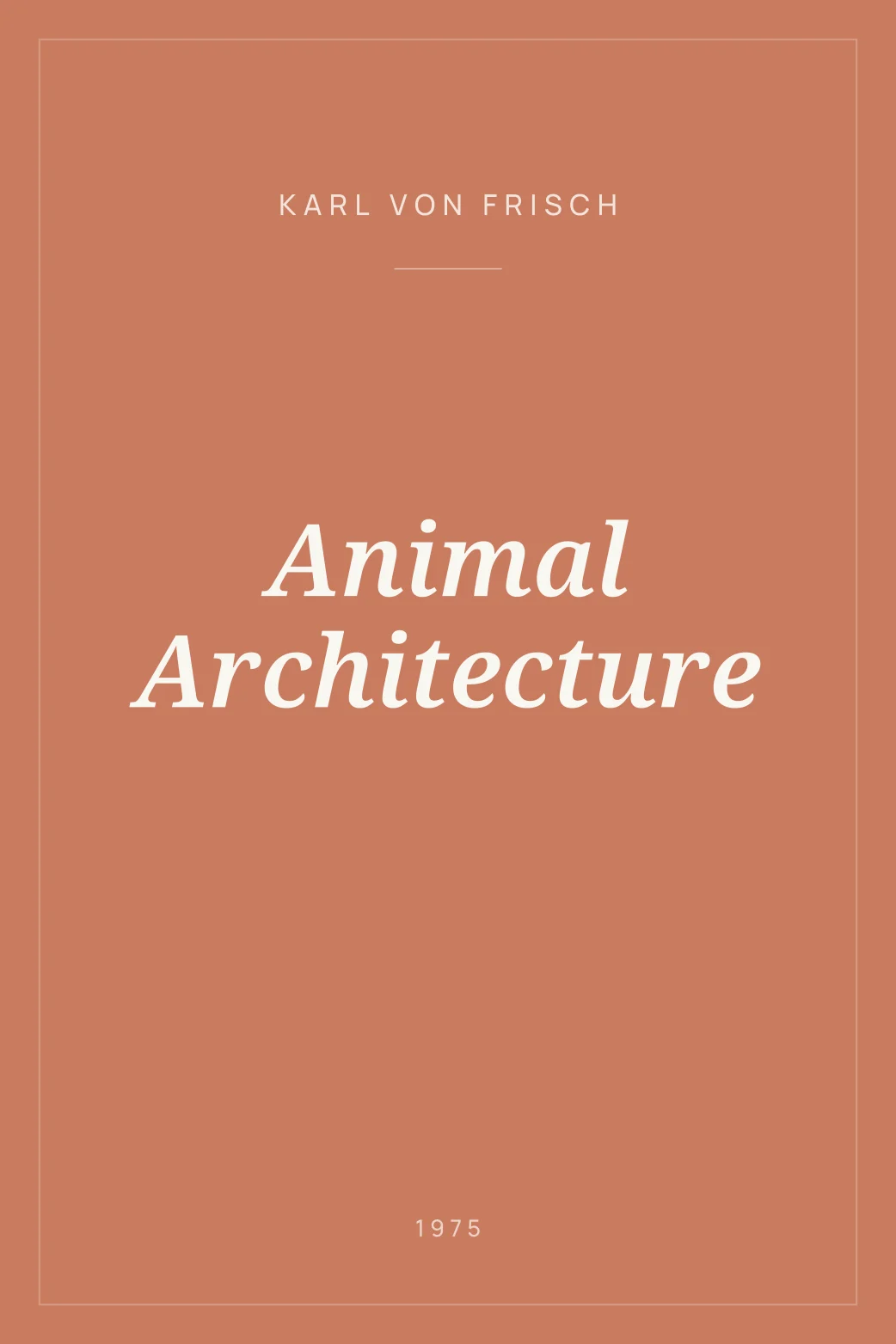 Portada de Animal Architecture