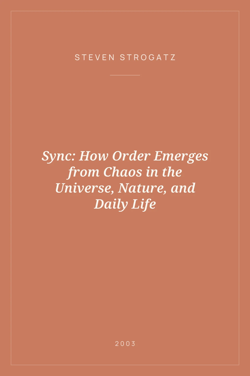 Portada de Sync: How Order Emerges from Chaos in the Universe, Nature, and Daily Life
